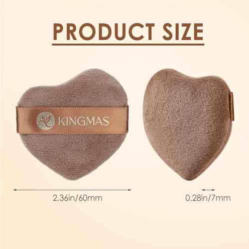 KINGMAS Makeup Brush Powder Puff Set, Foundation Concealer Contour Makeup Brushes, Flawless kabuki Brush Face Velour Puff for Foundation Blush Bronzer Contour Concealer, 3 Brushes & 3 Powder Puff