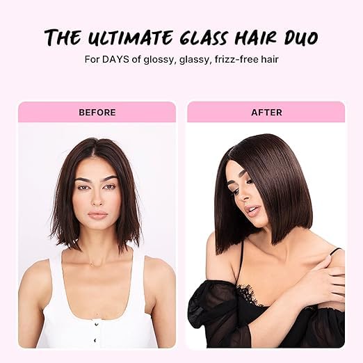 COLOR WOW Ultimate Glass Hair Bundle - Award-winning duo for long-lasting frizz-free, shiny, glass hair. Humidity-proofs strands. Built-in heat protection.