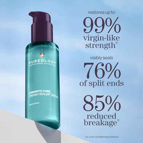Pureology Strength Cure Dream Healer Hair Serum - Lightweight Leave-In Treatment, Split End Hair Repair, Smoothing & Strengthening Heat Protectant, Vegan