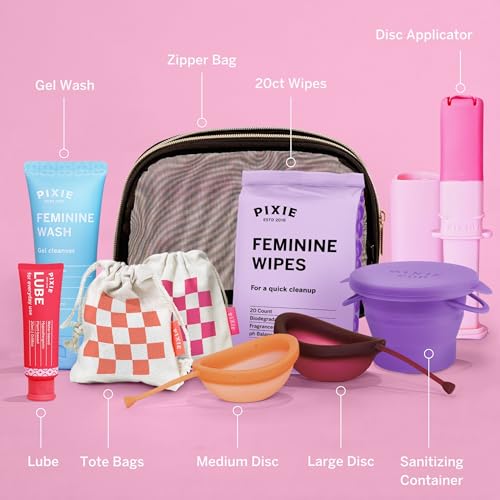 Pixie Menstrual Disc Kit - Medical-Grade Silicone, Medium & Large