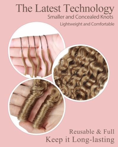 18" Honey Blonde Burmese Curly Crochet Hair Extensions 55g