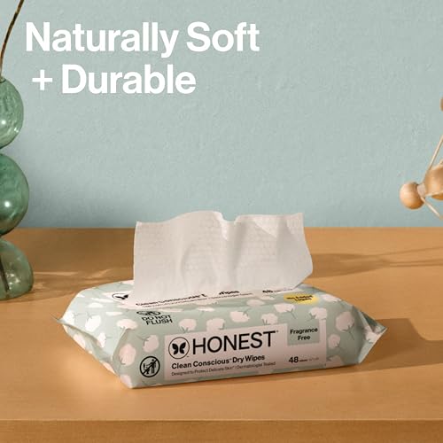 Honest Company 100% Organic Cotton Dry Wipes, 192 Count