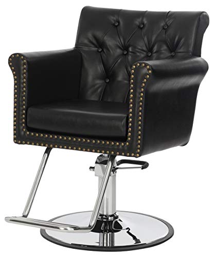 Buy-Rite Chelsea Black Tufted Salon Chair | Hydraulic Styling