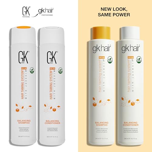 GK HAIR Balancing Shampoo and Conditioner Set for Oily Hair Upto 72-Hour Freshness Best Shampoo and Conditioner for Greasy Scalp Build Up Dirt, Skip the Daily Wash, Gentle Fragrance 10.1 Fl Oz