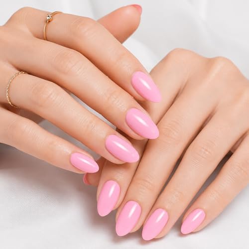 Modelones Pink Almond Press On Nails Kit - 32Pc Set with Glue