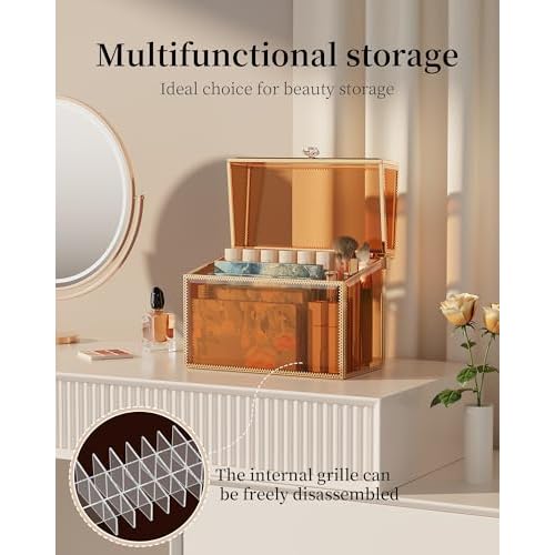 Youdepot Lipstick Organizer Holder - 24 Spaces, Tempered Glass Lip Gloss and Perfume Organizer,Vanity Lipstick Holder and Organizer.