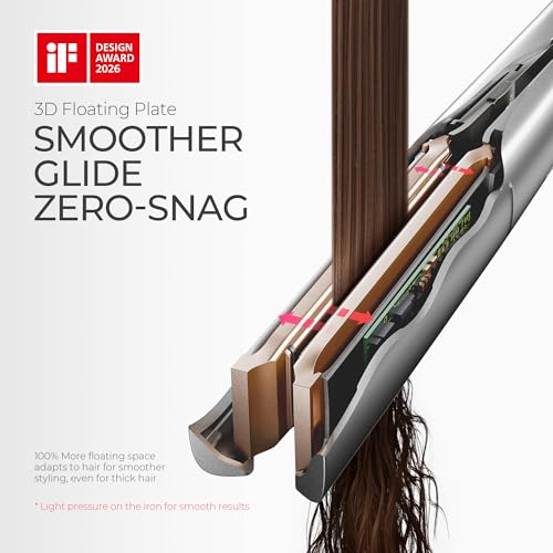 TYMO FLAIGHT Holo 2-in-1 Hair Straightener & Curler, 1" Plates
