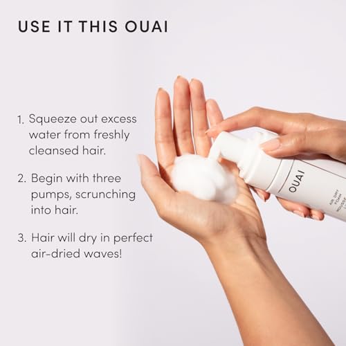 OUAI Air Dry Foam Mousse for Curly Hair & Beach Waves - 4 Oz