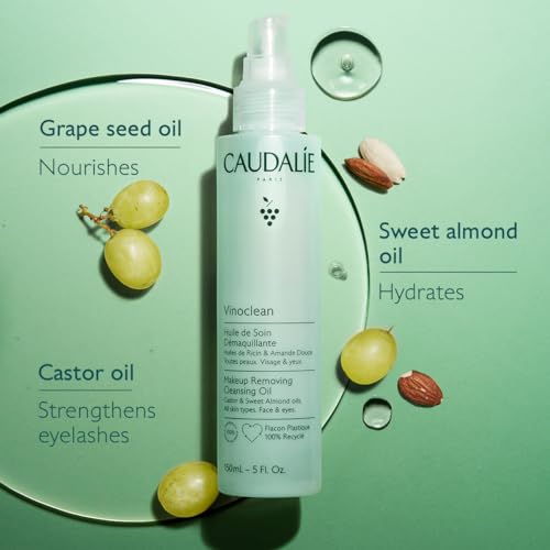 Caudalie Vinoclean Makeup Removing Cleansing Oil 5 Fl Oz - Nourishing & Waterproof Makeup Remover