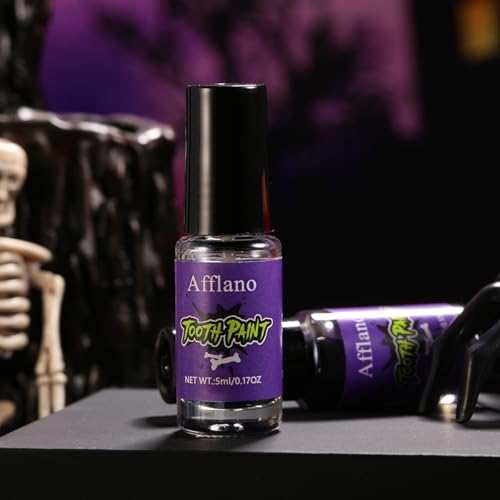 Black Tooth Paint - Temporary SFX Negra Teeth Makeup Paint, Long-Lasting Black Out Tooth, Rotten & Missing Quick Dry Safe Teeth Paints for Halloween Cosplay Theatre Clown Zombie Pirate Costume Looks