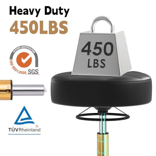 Rolling Stool 450lbs Heavy Duty - Height Adjustable w/ Wheels