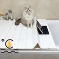 Foldable Bathtub Cover, Bath Tub Tray Waterproof, Folding Bath Covers Insulation Table Dust Board, PVC Shutter Bath Lid Plate Fits Most Tubs for Bathroom Shower (White, 59¡¿27.6¡¿0.3in)