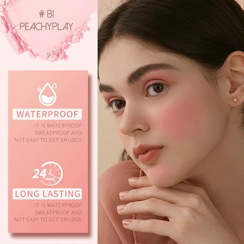 Multi Texture Blush Cream, Liquid, Powder & Jelly Blushes for Cheeks,Beauty-Matte & Natural Finish Cheek Tint & Blush Palette (B1 PeachyPlay?)