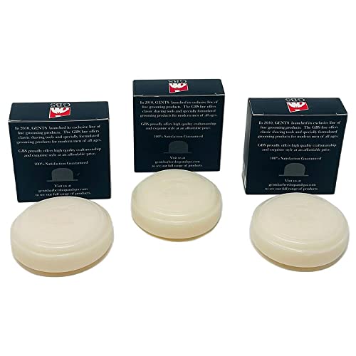 G.B.S Men's Shaving Soap 97 Percent All Natural Enriched with Shea Butter and Glycerin, 3-Ounce, Each Pack of 3