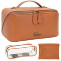 Divvia 3-Piece Travel Makeup Bag Set - Waterproof Vegan Leather Organizer