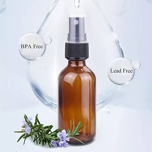Wedama 2oz Amber Glass Spray Bottles - 16 Pack