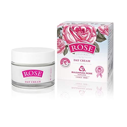 Bulgarianrose Day Face Cream with Natural Rose Oil, Moisturizing and Rejuvenating Skin Care, Rose Water Revitalizing Day Cream, Face Moisturizer for dry skin
