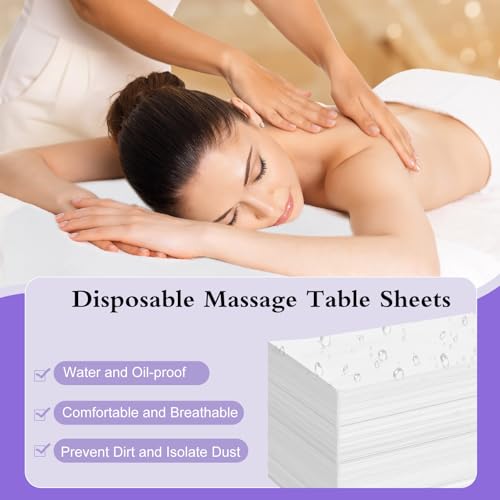 Celmuron 100 Pack Disposable Massage Bed Sheets 31.5x71 White Non-Woven