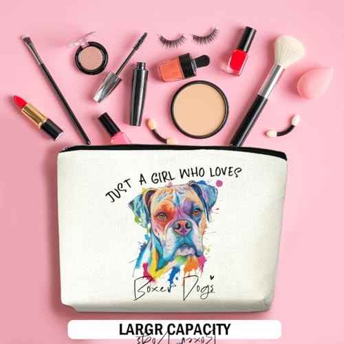 Boxer Dog Gifts Makeup Bag Boxer Dog Lovers Cosmetic Bag Travel Organizer Bags Makeup Pouch, Christmas Birthday Friendship Animal Lovers Gifts for Women Girls Friends