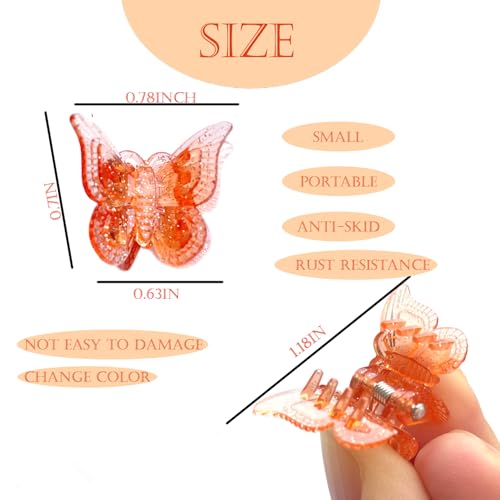Mini Butterfly Hair Claw Clips, Set of 50 - Sparkly & Durable