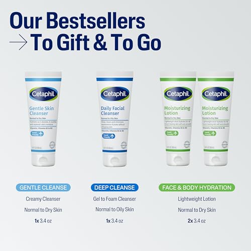 Cetaphil Sensitive Skin 4-Piece Travel Kit | Cleanser & Moisturizer