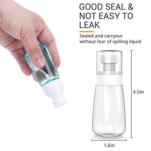 Travel Spray Bottles Set - 2 Pack, 2oz/60ml Mini Refillable Mist Bottles