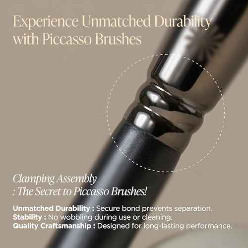 Piccasso 258 Concealer Brush ? Angled Face Makeup Brush for Under Eye Concealer, Nose Contour, and Liquid Blush, Korean Synthetic Makeup Brush for Precise Coverage and Blending