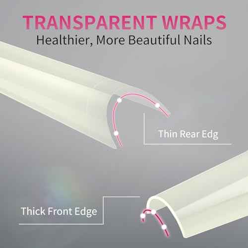 krofaue Natural Acrylic Nail Tips - 600PCS Half Cover Coffin False Nails 12 Size with Box for Salon and Home DIY