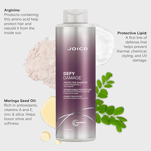 Joico Defy Damage Protective Shampoo | For Color-Treated Hair | Strengthen Bonds & Preserve Hair Color | With Moringa Seed Oil & Arginine