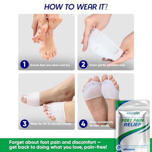 Hyggear Silicone Toe Separators - Pain Relief for Bunions & Hammer Toes