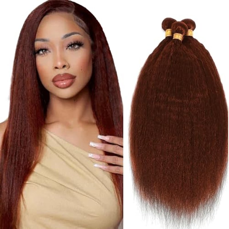 Fridnae 33 Color Kinky Straight Human Hair Bundles - 12-34 Inch