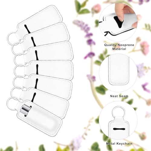 30 Pcs Sublimation Lipstick Holder Keychain Blanks, Chapstick Holder with Neoprene Clip-on Sleeve, Bulk Travel Key Ring DIY Sublimation Blanks Products