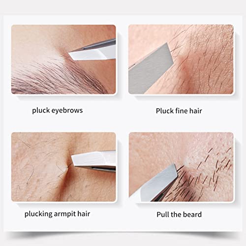 Professional Slant Tweezers for Eyebrows – Stainless Steel, Precision Tips