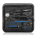 Ethyxe Black & Blue 9-Piece Professional Hair Cutting Shears Set with Thinning Scissors