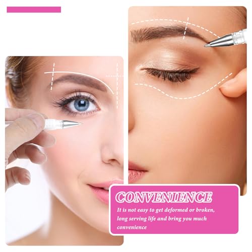 Eyebrow Microblading Marker Pen, 4 Pcs Brow Mapping Pens with with 8 Replacement Refills, Makeup Tattoo Skin Marker Pen, Brow Lamination Supplies for Eyebrow Lip Skin(White)