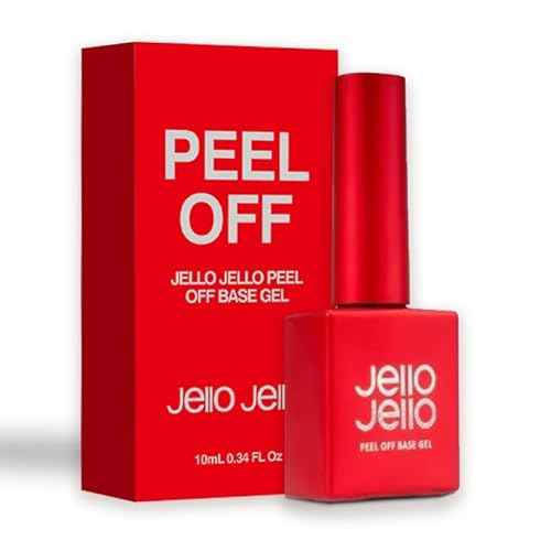 Peel Off Base Coat for Gel Nail Polish, 10ml Jello Jello peel-off base gel, UV LED Lamp Nail Polish without Damage, Long Lasting Peelable Base for Beginners Weak Thin Nails