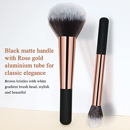 Powder Foundation Brush Set with Kabuki Head for Flawless Finish