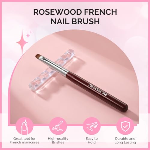 MelodySusie Size 10 French Manicure Brush with Holder - Nail Art Tool