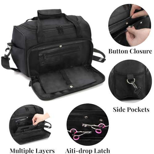 Hairstylist Travel Bag, Large Capacity Hairdresser Bag with Divider, Sturdy Barber Case Holder for Hair Stuff, Professional Cosmetology Organizer for Curling Iron Hair Straightener Supplies