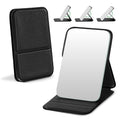 VFD Black Compact Folding Travel Makeup Mirror with Adjustable Stand