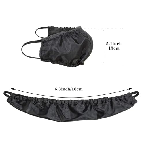 Beard Bonnet Beard Bandana for Men Facial Hair Beard Bib Adjustable Beard Guard Cover Mens Bedtime Apron Cap Double Layer (Black)