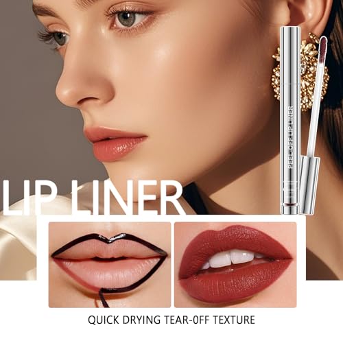 4Pcs Peel Off Lip Liner Set - 24H Waterproof Matte