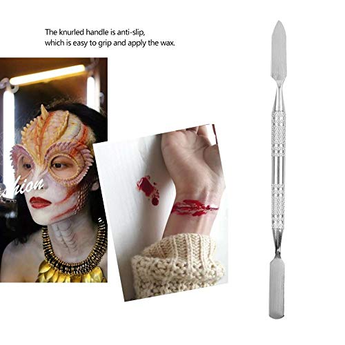 Modeling Scar Wax with Stainless Steel Double Ended Spatula Applicator Special Effects FX Makeup Tool for Theatrical Makeup and Halloween Fake Wound Moulding Scars Prosthetics(S)