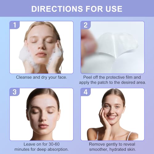 Wrinkle Patches for Forehead & Smile Lines, Overnight Anti-Wrinkle Facial Pads with Hyaluronic Acid, Niacinamide & Vitamin E ? Hydrating & Smoothing Skin Care, 36pcs