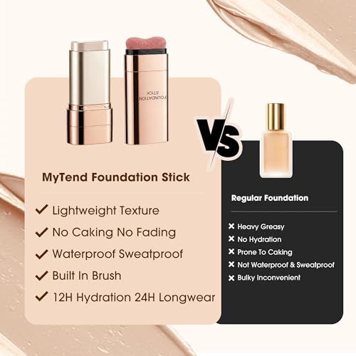 MyTend Full Coverage Foundation Stick with Brush - Natural Beige