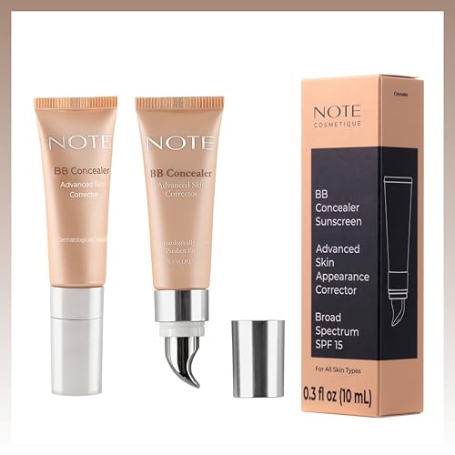 NOTE BB Concealer SPF 15 ? Make Up Under Eye Concealer for Dark Circles and Fine Lines - Face Makeup with Cooling Metal Tip ? 01 ? 0.3 oz