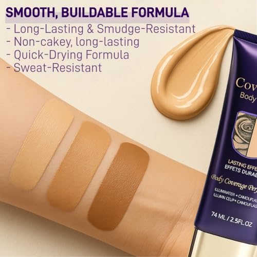 Waterproof Body Concealer with Brush for Flawless Coverage