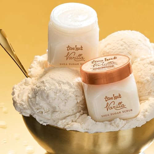 Tree Hut Vanilla Body Scrub Travel Size 3.4 Oz - Exfoliating Sugar Scrub, Moisturizing Shea & Natural Oils