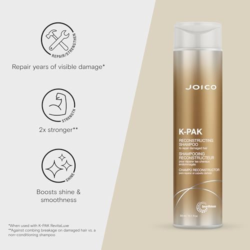 Joico K-PAK Daily Reconstructing Shampoo & Conditioner | For Damaged Hair | Restore Shine | Smooth & Detangle | Eliminate Static | With Keratin & Guajava Fruit Extract