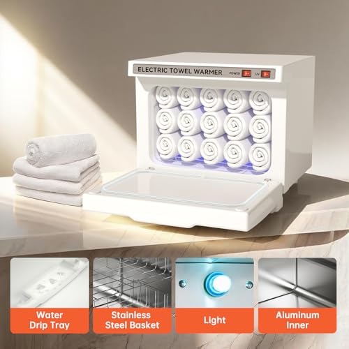 Hot Towel Warmer for Spa,2-in-1 Thermostatic Towel Heater,8L Small Towel Warmer with Quick and All-Round Heating for Facial SPA,Beauty Salon,Esthetician and Bathroom